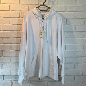 SOFT White Zip Hoodie, Stretchy XL NWT